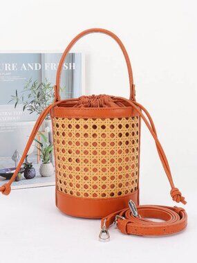 Braided Bamboo Tube Bag